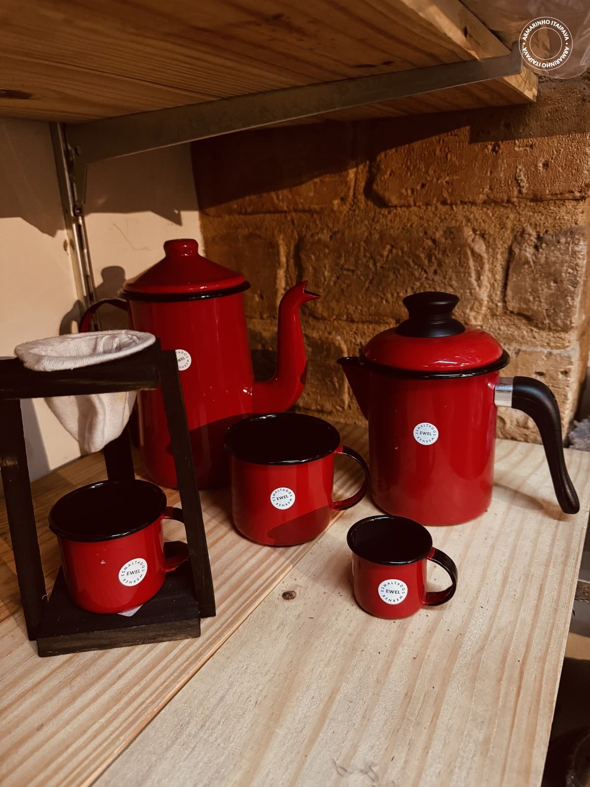 Conjunto de Café Vermelho